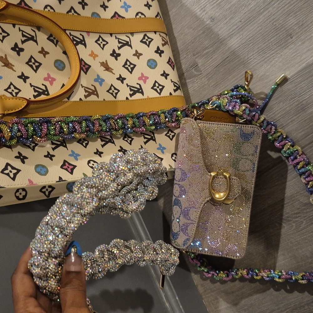 Coach Carrie Metallic Multicolor Crystal-Embellished Mini Shoulder Bag